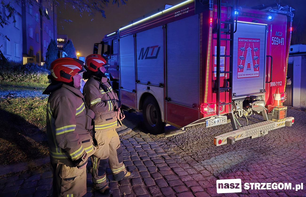 Strzegom: Wieczorna interwencja służb przy ulicy Kochanowskiego 