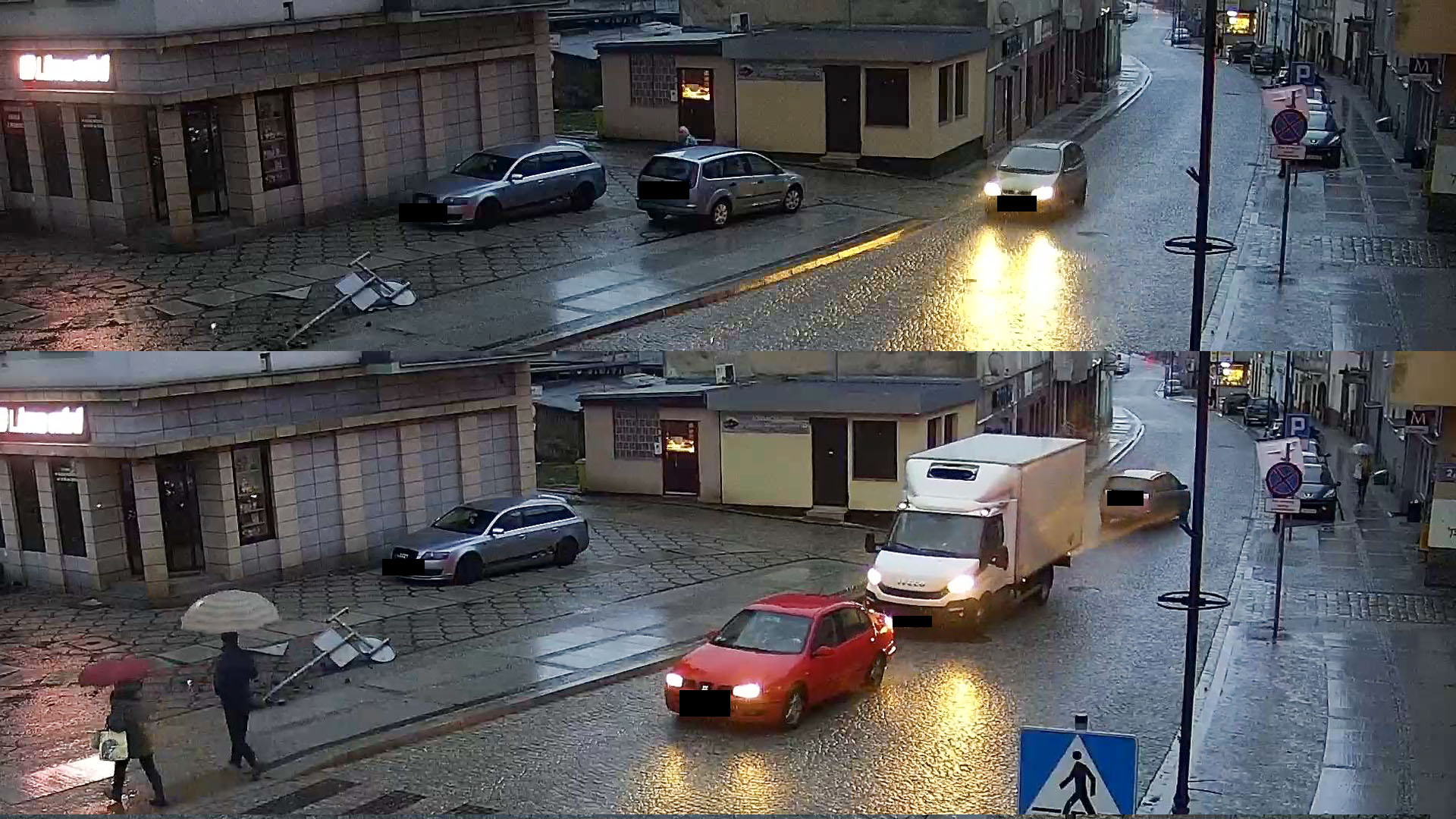 Przewrócenie znaku drogowego w centrum miasta skończyło się zidentyfikowaniem sprawcy. 