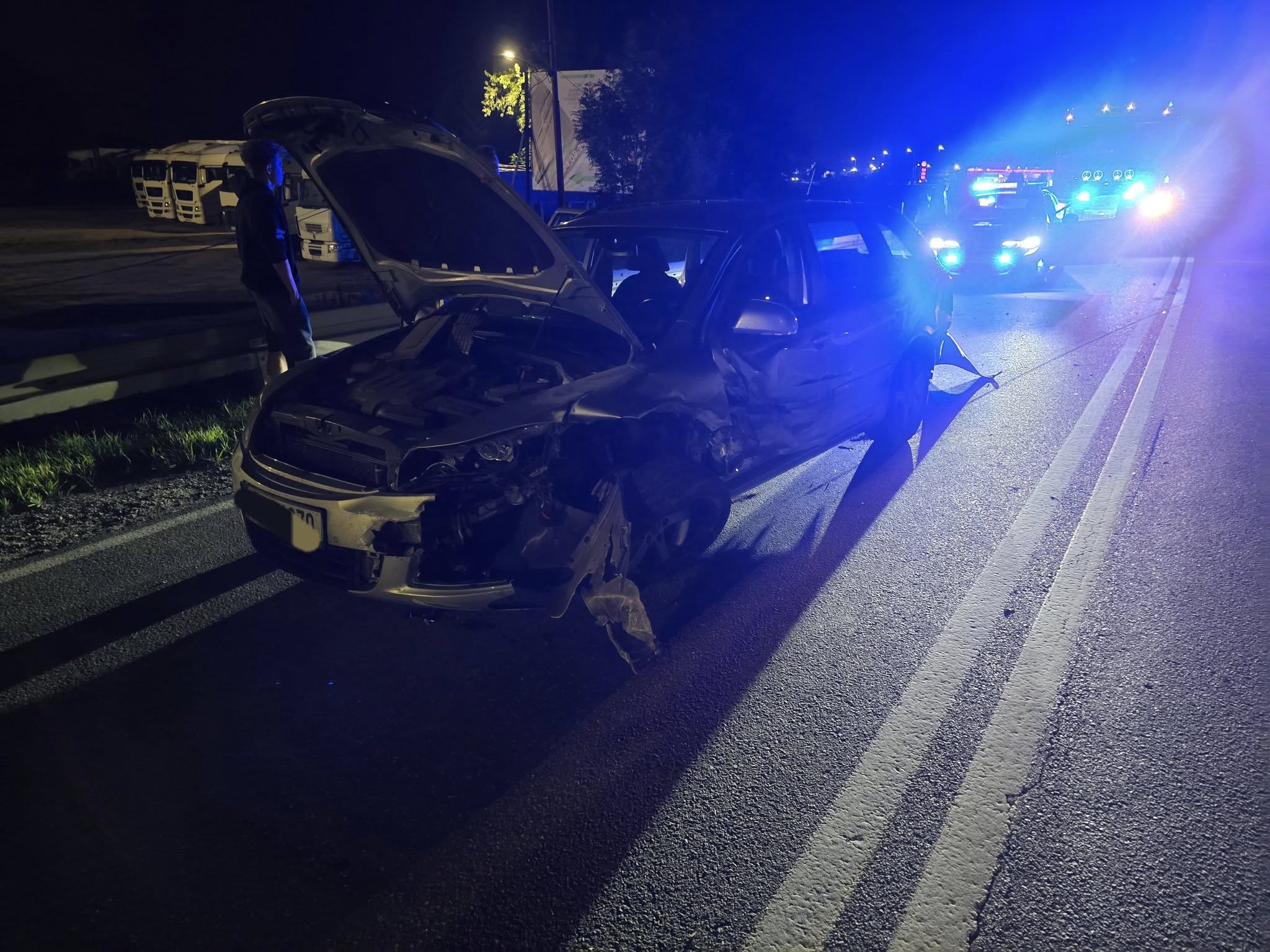 Kierujący wjechał w bariery energochłonne na krajowej 