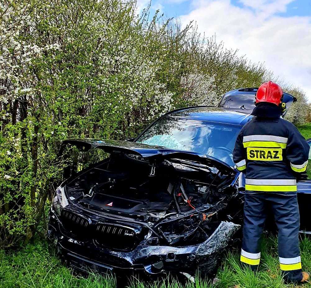 Wypadek w okolicach skrzyżowania na Olszany i Stanowice