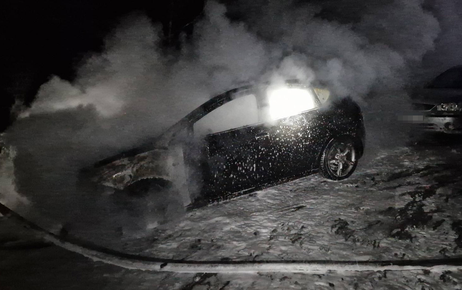 Nocny pożar samochodu na Kościuszki [FOTO] 