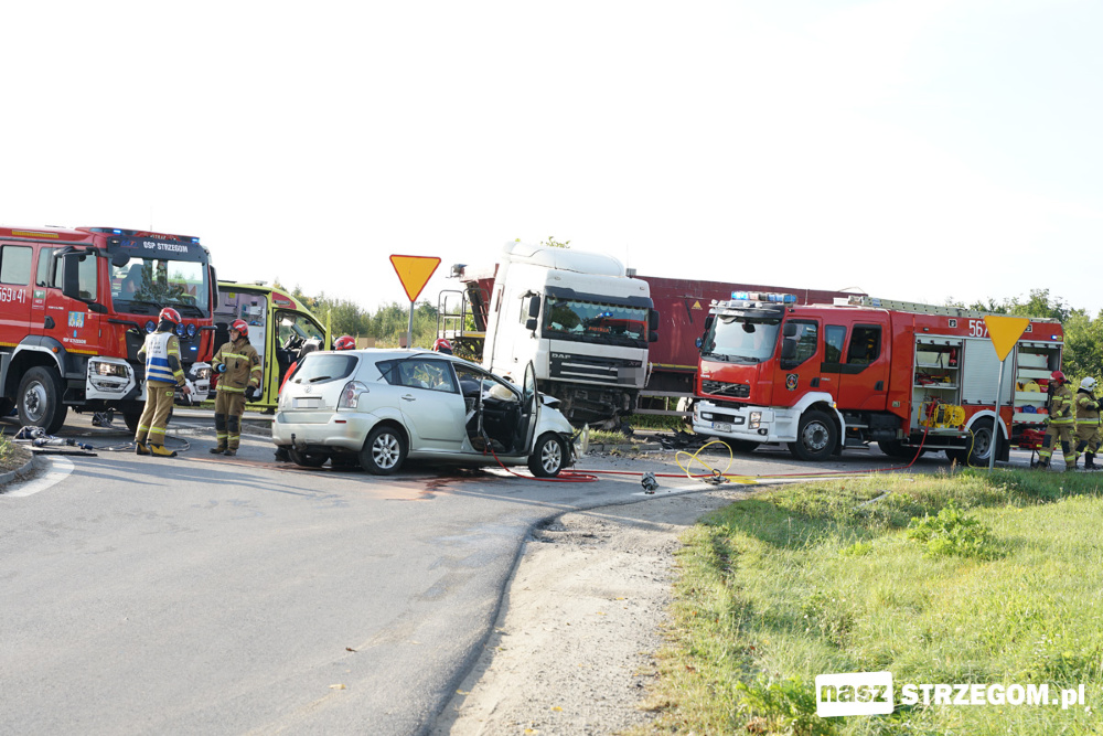 Wypadek drogowy na krajowej 