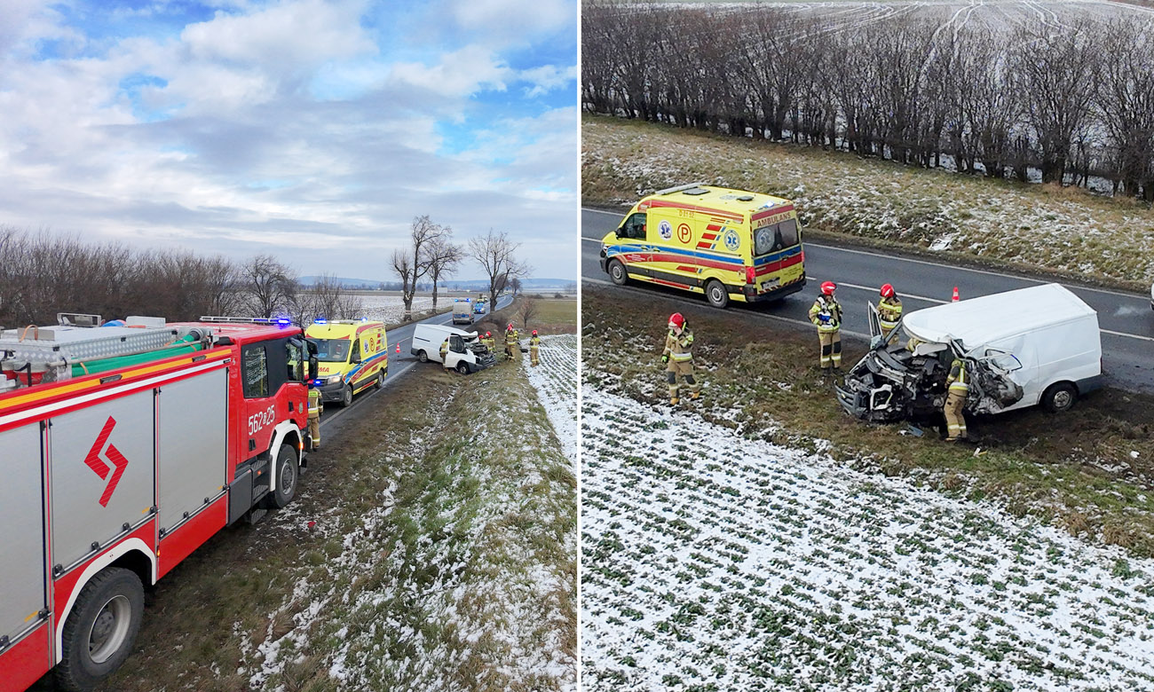Wypadek pod Strzegomiem. Jedna osoba poszkodowana [FOTO] 